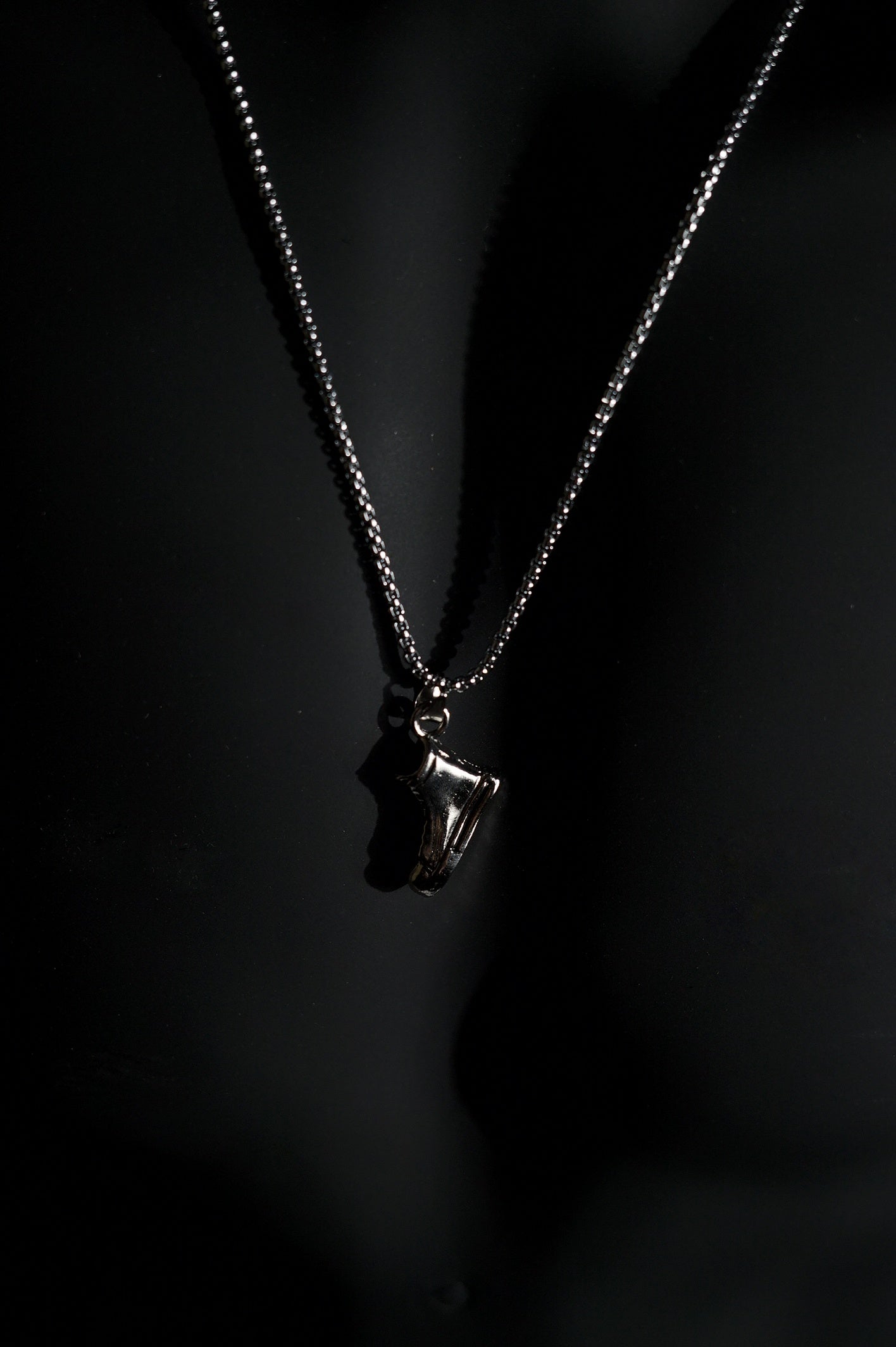 Necklace | Sneaker Shoe Pendant | Men & Women | Anti-tarnish Stainless Steel | Silver Finish | Streetwear Hip-Hop Style | Statement Jewellery