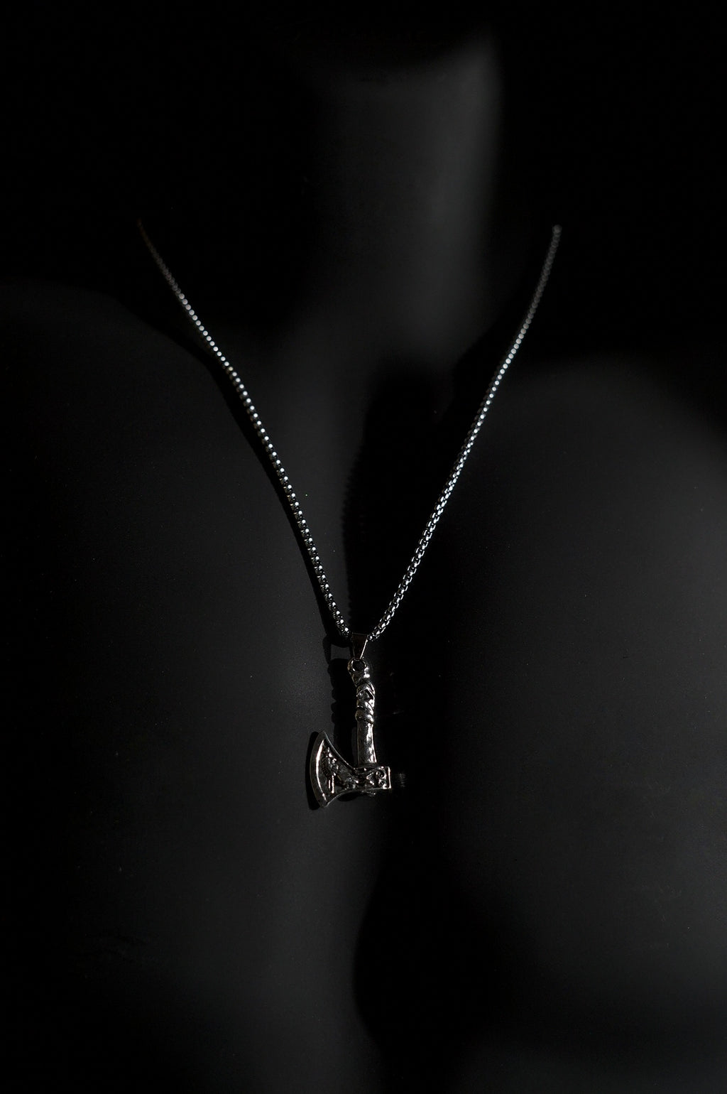 Necklace | Battle Axe Pendant | Men & Women | Anti-tarnish Stainless Steel | Silver Finish | Gothic Viking Style | Statement Jewellery