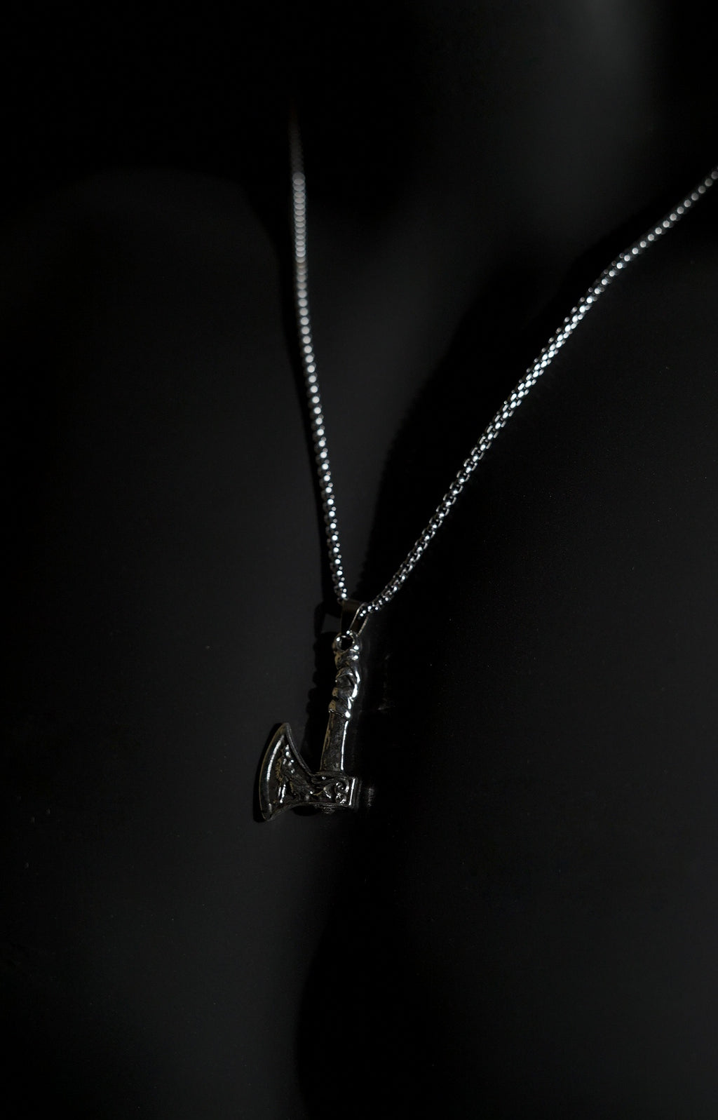 Necklace | Battle Axe Pendant | Men & Women | Anti-tarnish Stainless Steel | Silver Finish | Gothic Viking Style | Statement Jewellery