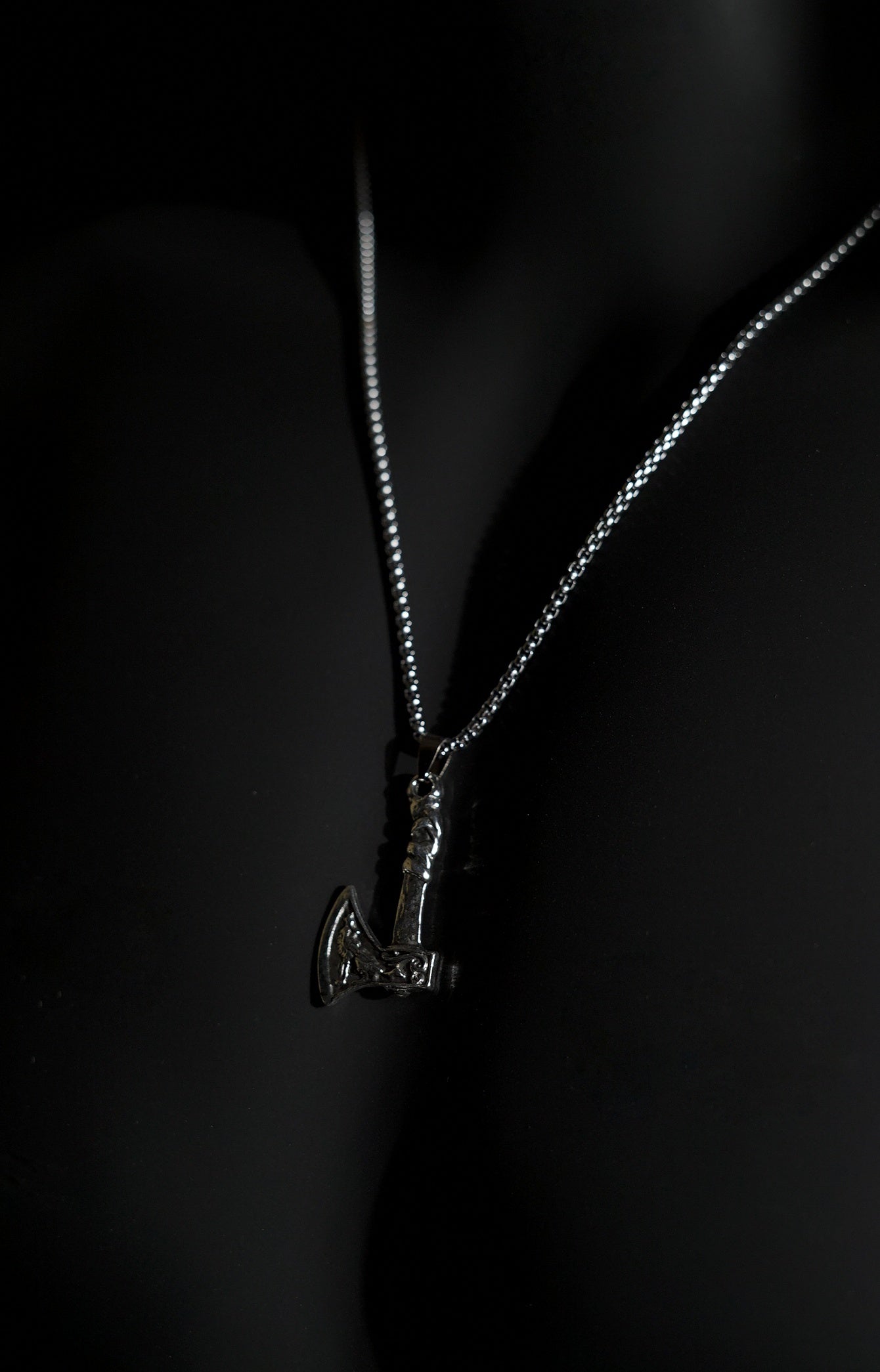 Necklace | Battle Axe Pendant | Men & Women | Anti-tarnish Stainless Steel | Silver Finish | Gothic Viking Style | Statement Jewellery