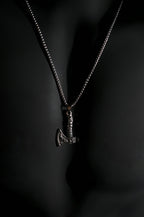 Necklace | Battle Axe Pendant | Men & Women | Anti-tarnish Stainless Steel | Silver Finish | Gothic Viking Style | Statement Jewellery