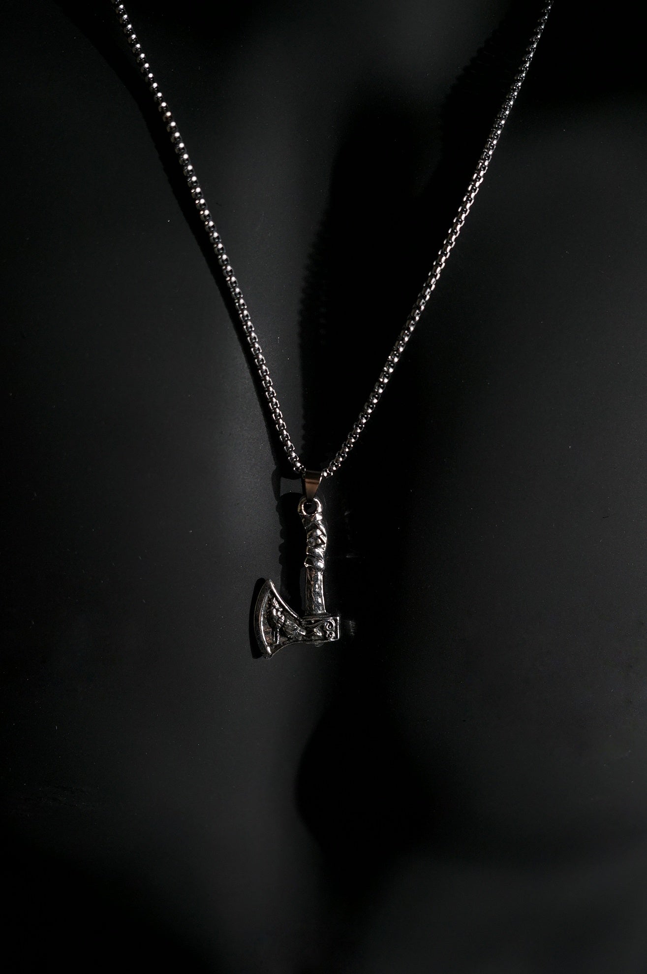 Necklace | Battle Axe Pendant | Men & Women | Anti-tarnish Stainless Steel | Silver Finish | Gothic Viking Style | Statement Jewellery