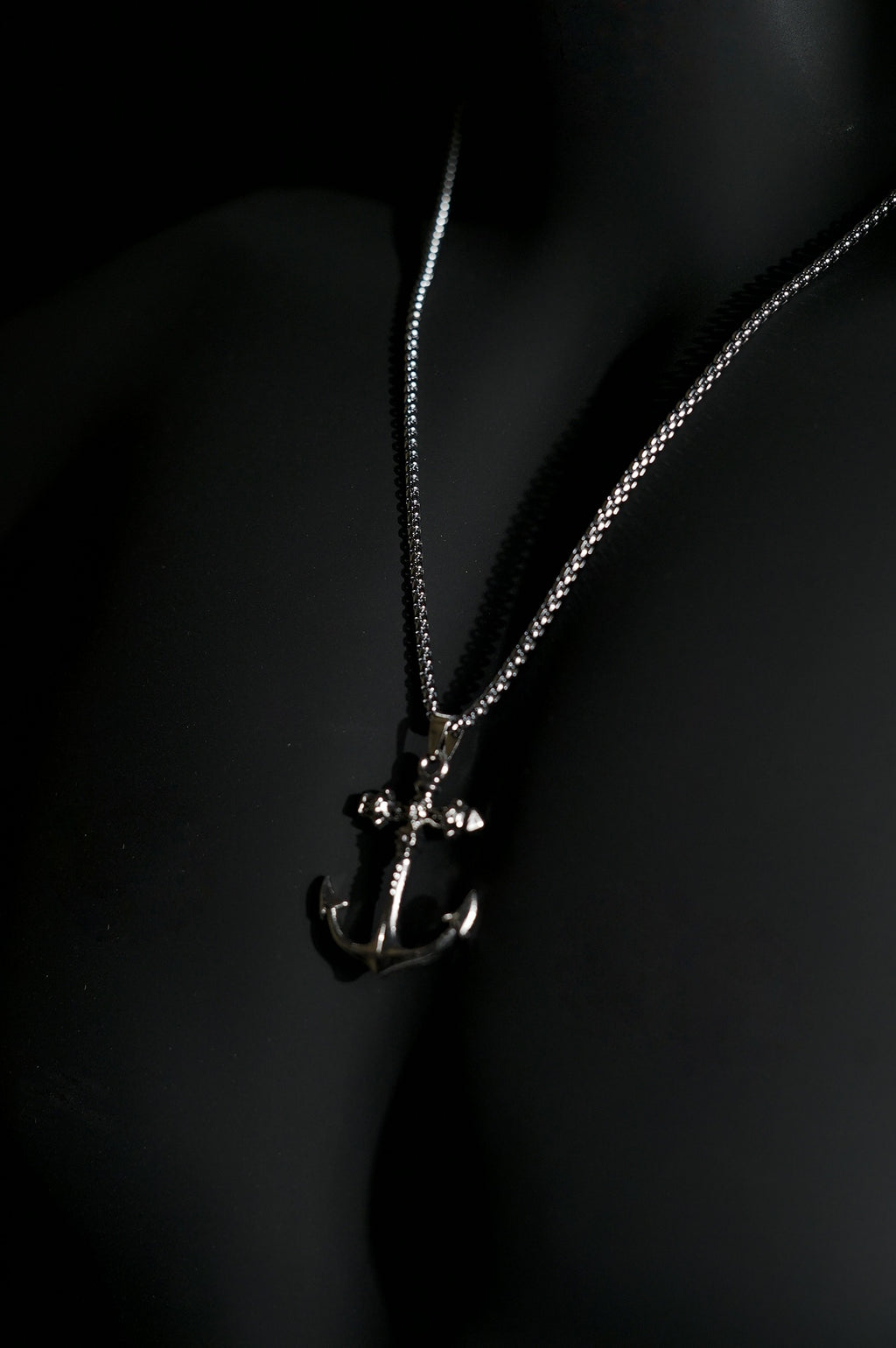 Necklace | Anchor Pendant | Men & Women | Anti-tarnish Stainless Steel | Silver Finish | Nautical Gothic Style | Statement Jewellery