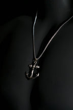Necklace | Anchor Pendant | Men & Women | Anti-tarnish Stainless Steel | Silver Finish | Nautical Gothic Style | Statement Jewellery