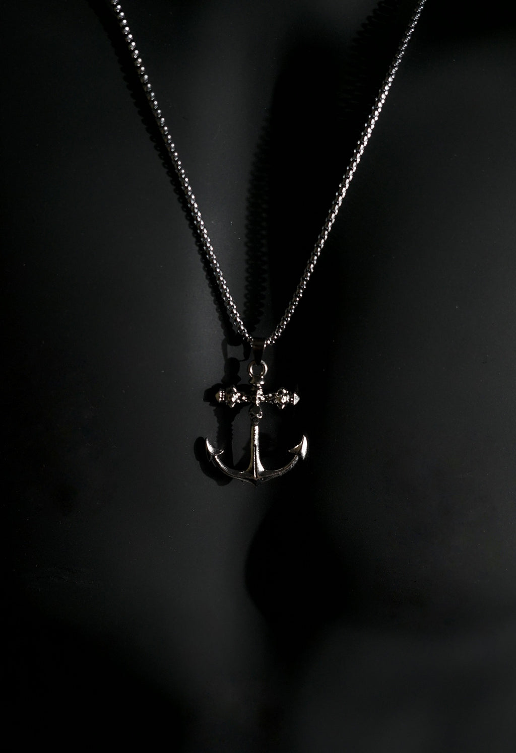 Necklace | Anchor Pendant | Men & Women | Anti-tarnish Stainless Steel | Silver Finish | Nautical Gothic Style | Statement Jewellery