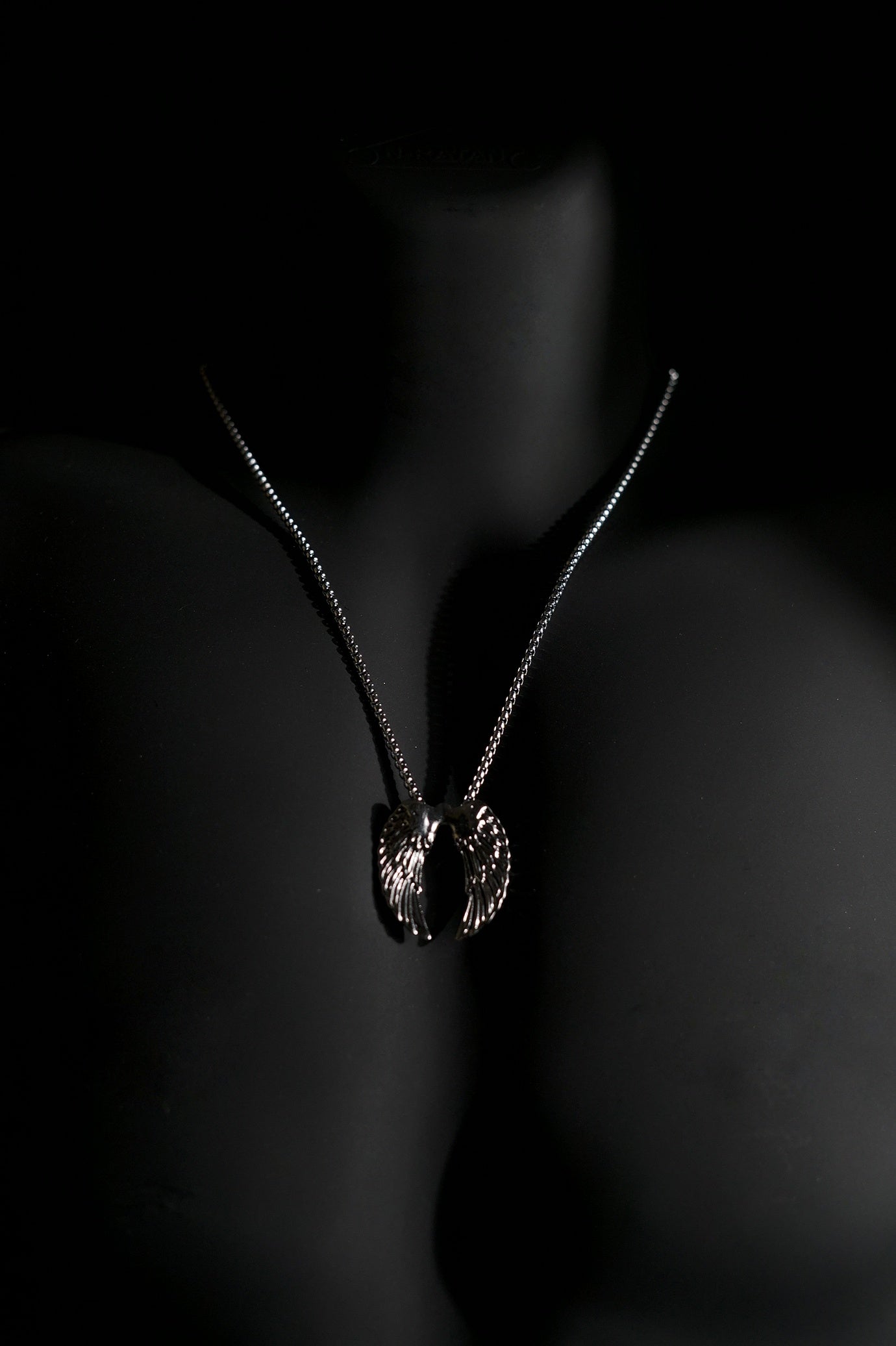 Necklace | Angel Wings Pendant | Men & Women | Anti-tarnish Stainless Steel | Silver Finish | Gothic Style | Statement Jewellery