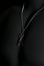 Necklace | Scissor Heart Pendant | Men & Women | Anti-tarnish Stainless Steel | Silver Finish | Gothic Style | Statement Jewellery