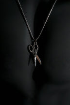 Necklace | Scissor Heart Pendant | Men & Women | Anti-tarnish Stainless Steel | Silver Finish | Gothic Style | Statement Jewellery