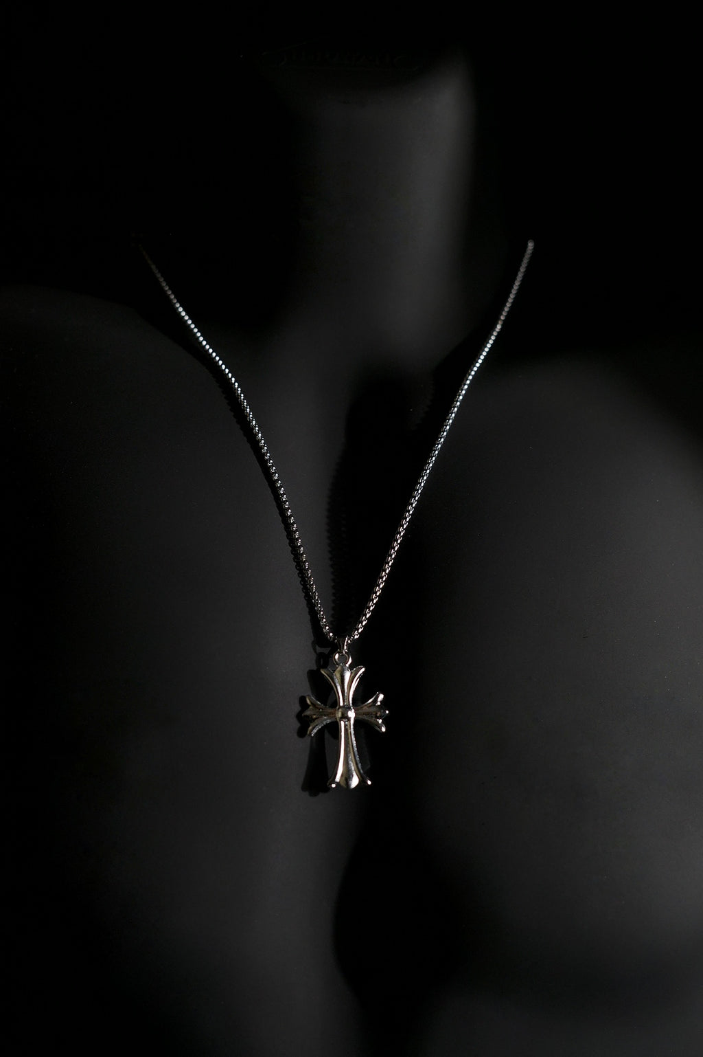 Necklace | Cross Pendant | Men & Women | Anti-tarnish Stainless Steel | Silver Finish | Gothic Cross Design | Statement Jewellery