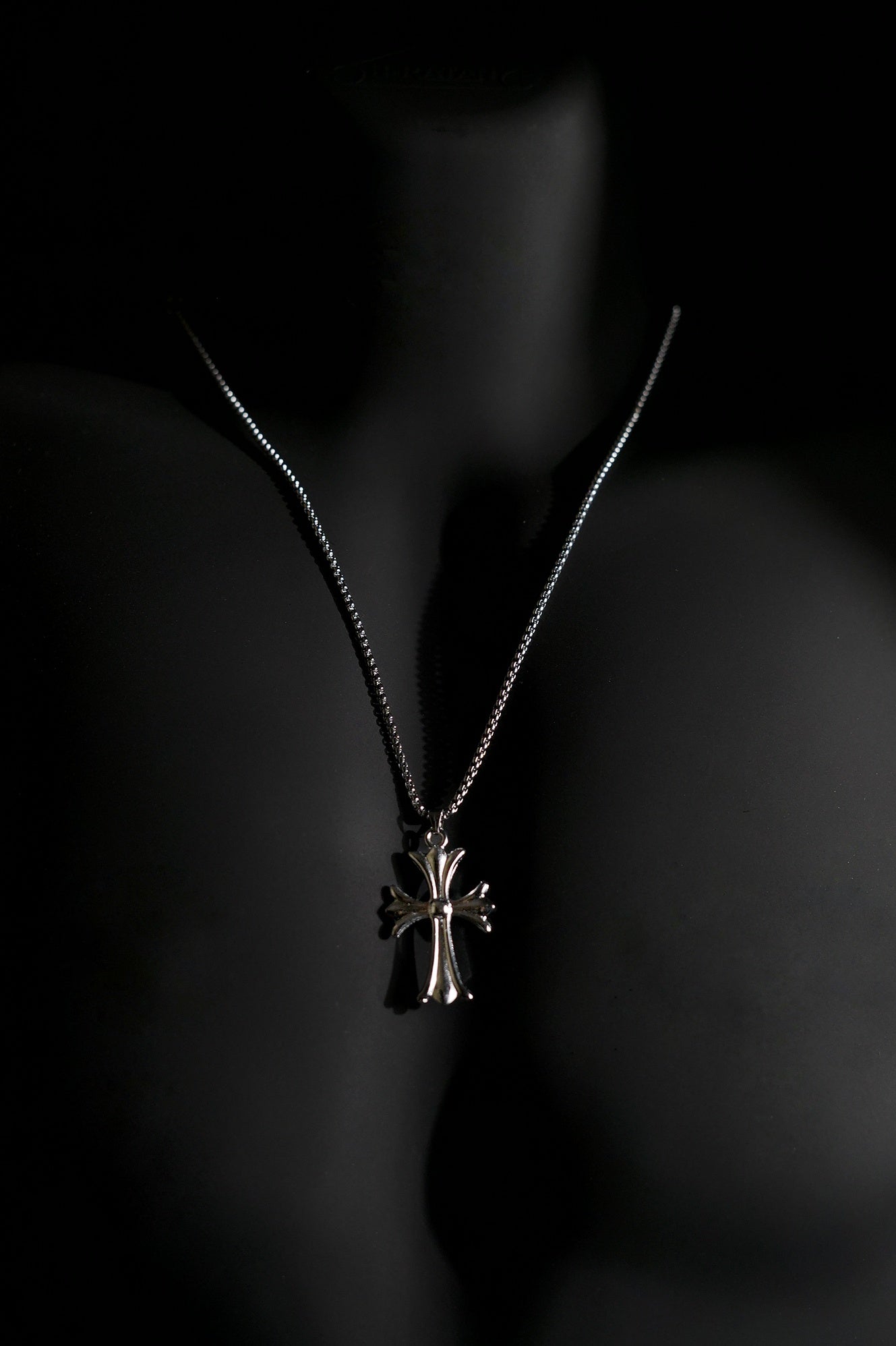 Necklace | Cross Pendant | Men & Women | Anti-tarnish Stainless Steel | Silver Finish | Gothic Cross Design | Statement Jewellery