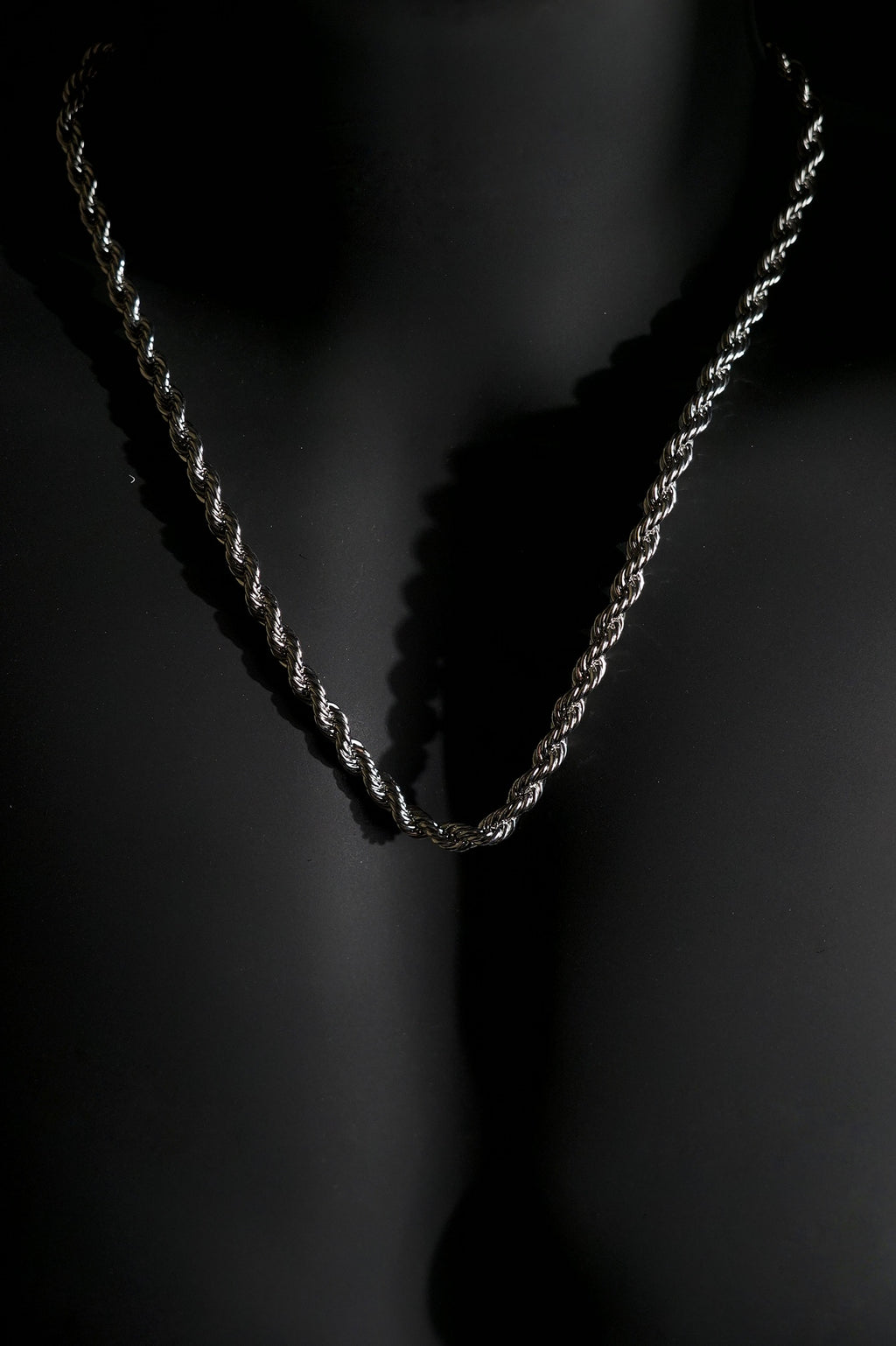 Necklace | Twisted Rope Chain | Men & Women | Anti-Tarnish Stainless Steel | Silver Finish | Classic Design | Statement Jewellery