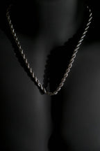 Necklace | Twisted Rope Chain | Men & Women | Anti-Tarnish Stainless Steel | Silver Finish | Classic Design | Statement Jewellery