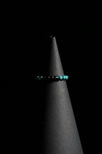 Bracelet | Single Strand | Round Beads | Turquoise & Black with Geometric Spacers | Men & Women | Beaded Design | Minimalist Style