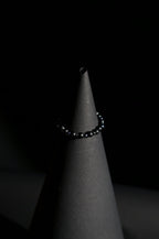 Bracelet | Single Strand | Round Beads | Black Beads with Faceted Accent Beads | Men & Women | Beaded Design | Black Finish | Minimalist Style