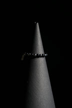 Bracelet | Single Strand | Round Beads | Black Lava Beads with Blue Sandstone Accent Beads | Men & Women | Beaded Design | Dark Finish | Minimalist Style