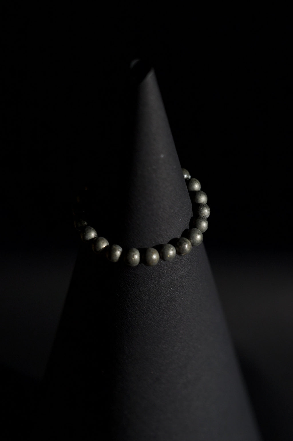 Bracelet | Single Strand | Round Beads | Natural Pyrite Metallic Beads | Men & Women | Beaded Design | Matte Metallic Finish | Minimalist Style