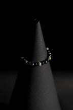 Bracelet | Single Strand | Round Beads | Matte Black Beads with Faceted Tiger's Eye Accent Beads | Men & Women | Beaded Design | Matte Finish | Minimalist Style