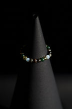 Bracelet | Single Strand | Round Beads | Mixed Earth Tone Gemstone Beads with Opalite & Pyrite Accents | Men & Women | Beaded Design | Polished & Metallic Finish | Earthy & Eclectic Style