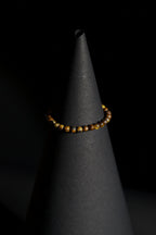 Bracelet | Single Strand | Round Beads | Natural Tiger's Eye Gemstone Beads | Men & Women | Beaded Design | Polished Finish | Classic Earthy Style