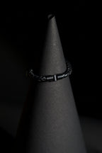 Bracelet | Single Strand | Woven Braided Cord | Black Braided Leather-Look Cord with Dual Black Skull Clasp-Accent | Men & Women | Braided Design | Matte Black Finish | Gothic & Edgy Style