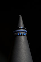Bracelet Set | 3-Piece Stack | Beaded & Braided | Matte Black Beads with Evil Eye, Blue Braided Cord & Lapis Lazuli Gemstone Beads | Men & Women | Layered Design | Matte & Polished Finish | Protective & Modern Style