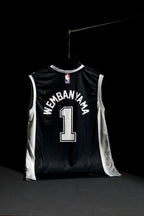 NBA | San Antonio Spurs | VICTOR WEMBANYAMA #1 | 2026 | Icon Edition | Black | Latest Design | Sleeveless Kit