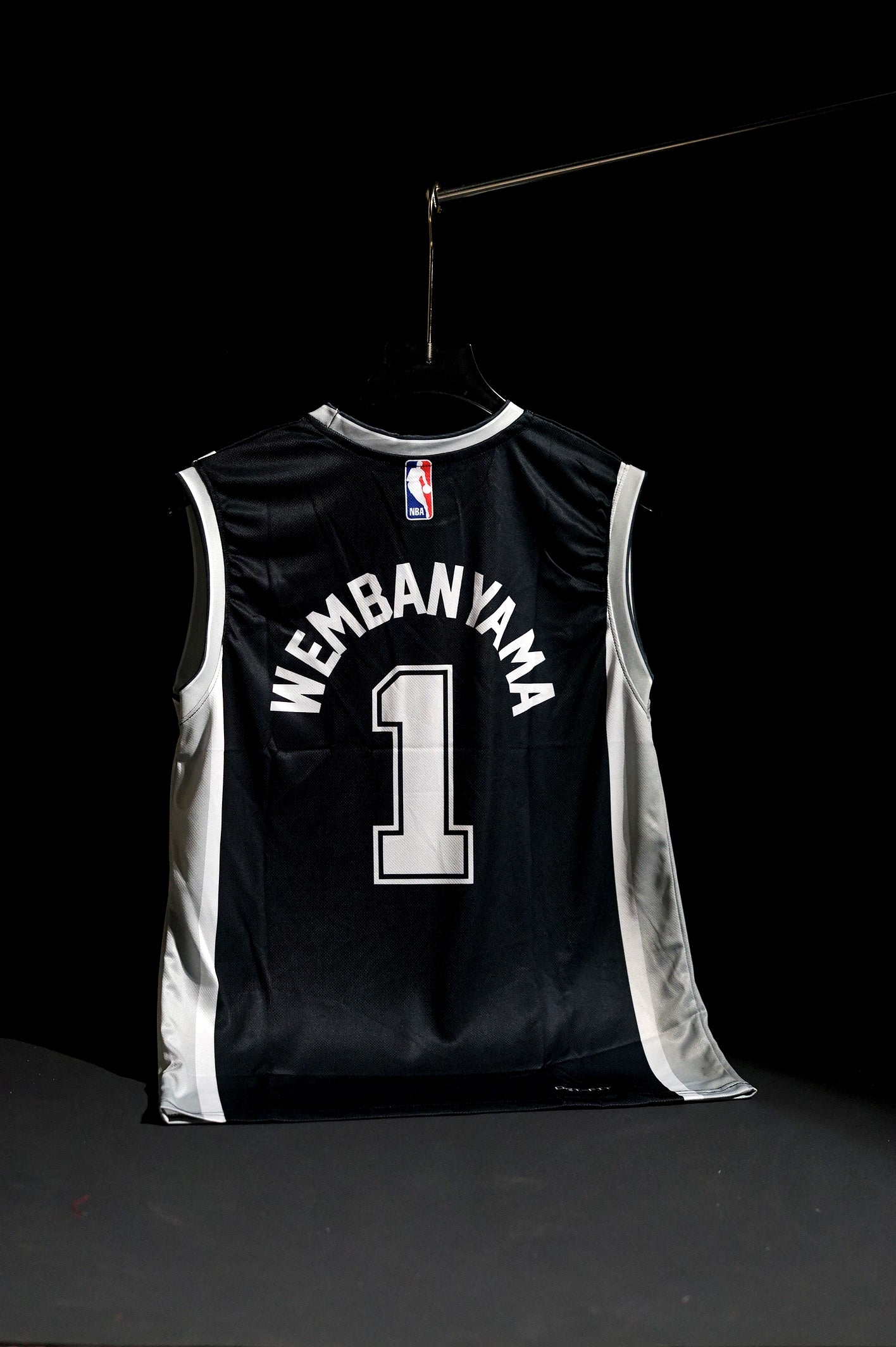 NBA | San Antonio Spurs | VICTOR WEMBANYAMA #1 | 2026 | Icon Edition | Black | Latest Design | Sleeveless Kit