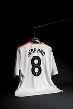 Liverpool FC | GERRARD #8 | 2013-14 | Away Kit | Retro Design | White Red & Black | Oversized Fit