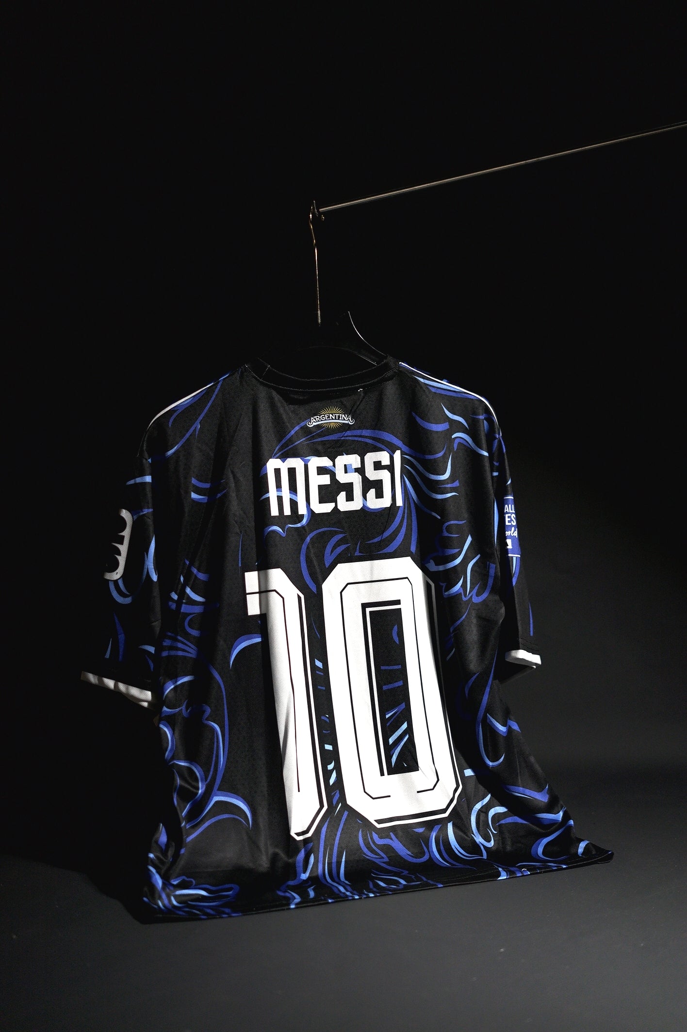 Argentina | LIONEL MESSI #10 | 2026 FIFA Worldcup | Away Kit | Latest Design | Black & Blue | Oversized Fit