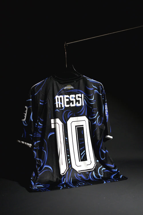 Argentina | LIONEL MESSI #10 | 2026 FIFA Worldcup | Away Kit | Latest Design | Black & Blue | Oversized Fit