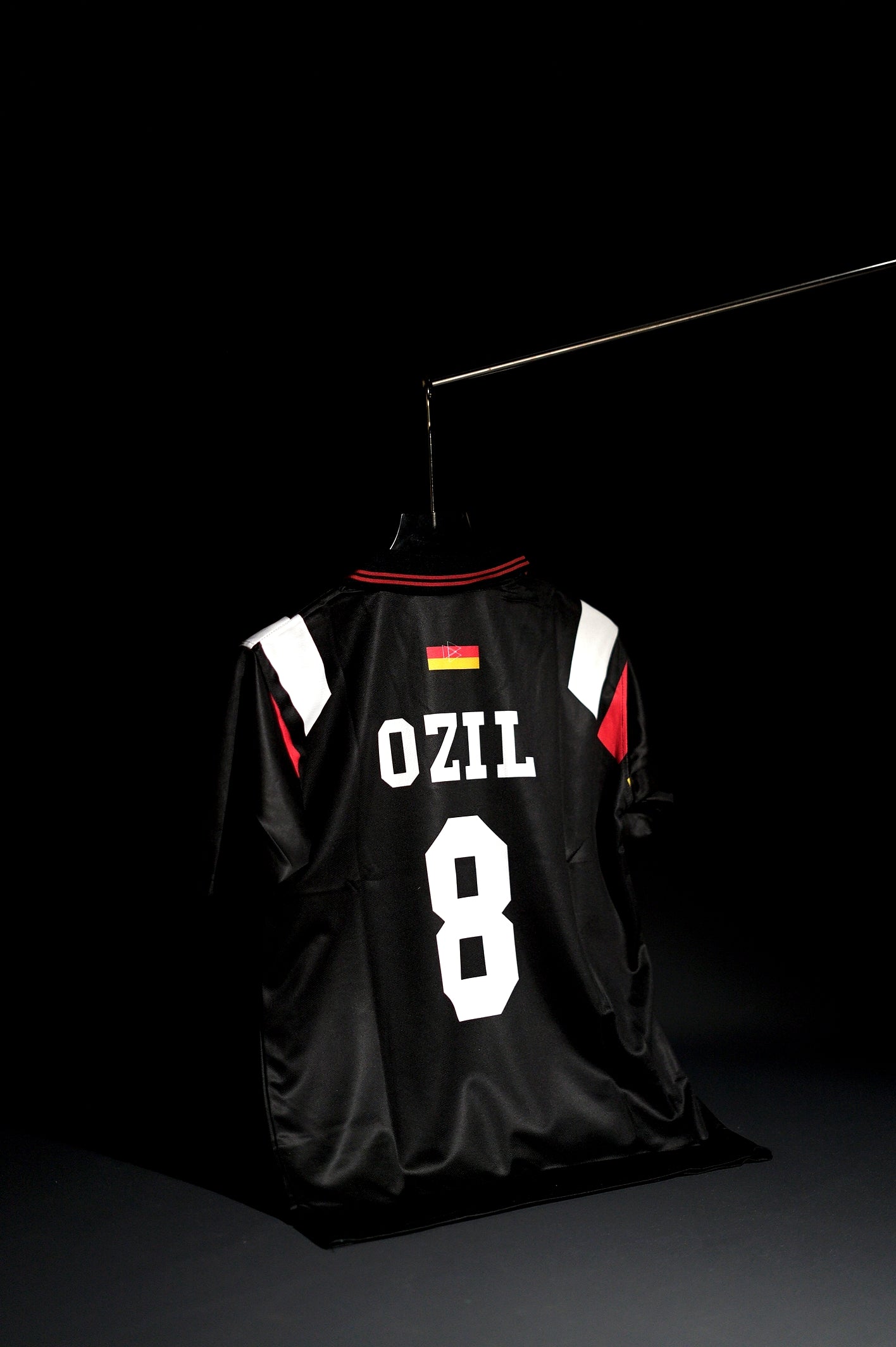 Germany | MESUT OZIL #8 | 1997 | Away kit | Retro Design | Black | Collared Kit | Oversized Fit
