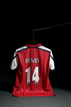 Arsenal FC | HENRY #14 | 2000-01 | Home Kit | Dreamcast | Retro Design | Red | Collared Kit | Regular Fit