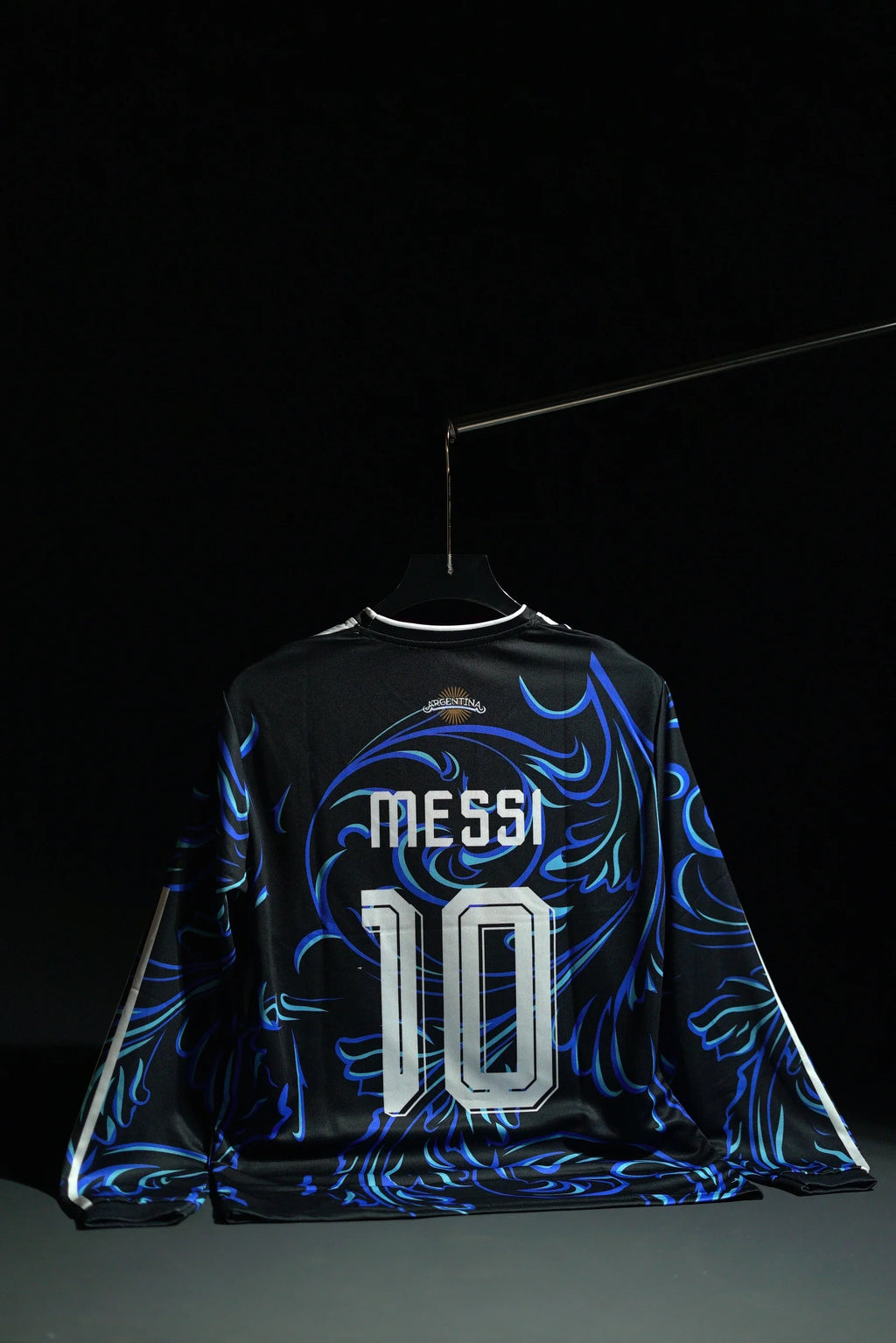 Argentina | LIONEL MESSI #10 | 2026 FIFA World Cup | Away Kit | Latest Design | Black & Blue | Full Sleeve Fit