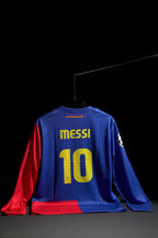 FC Barcelona | LIONEL MESSI #10 | 2008-09 | UCL Final | Home Kit | Unicef | Retro Design | Red & Blue | Full Sleeve Fit