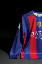 FC Barcelona | NEYMAR JR #11 | 2014-16 | Home Kit | Qatar Airways | Retro Design | Blue & Red | Full Sleeve Fit