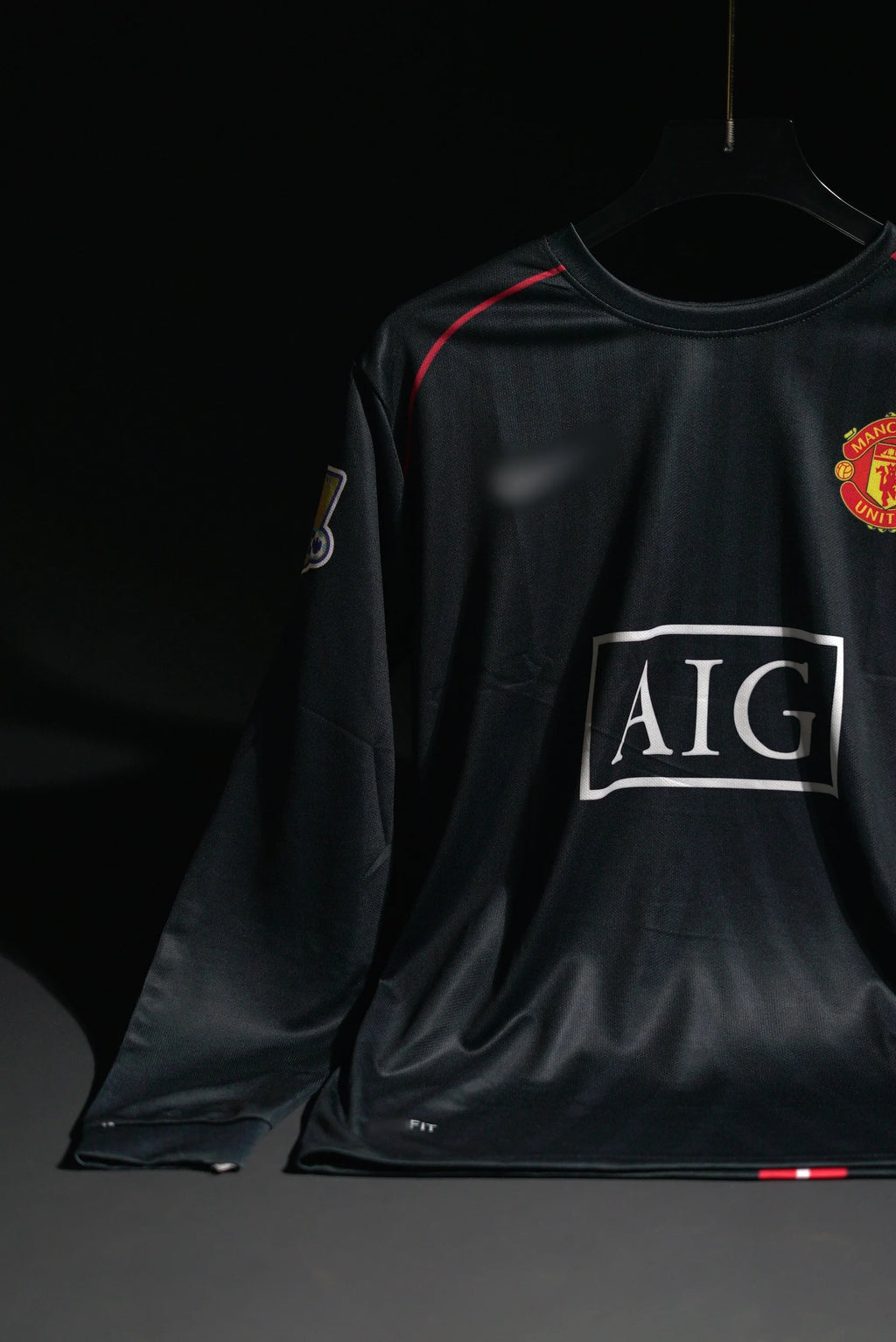 Manchester United FC | CRISTIANO RONALDO #7 | 2007-08 | Away Kit | AIG | Retro Design | Black | Full Sleeve Fit