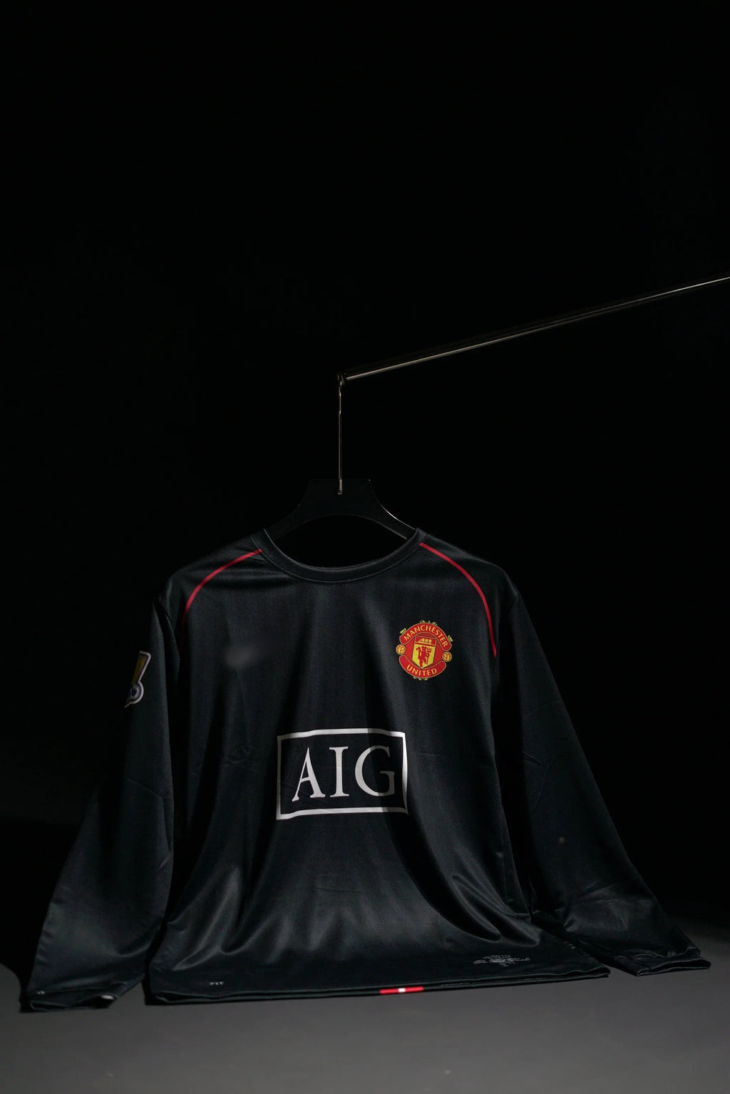 Manchester United FC | CRISTIANO RONALDO #7 | 2007-08 | Away Kit | AIG | Retro Design | Black | Full Sleeve Fit
