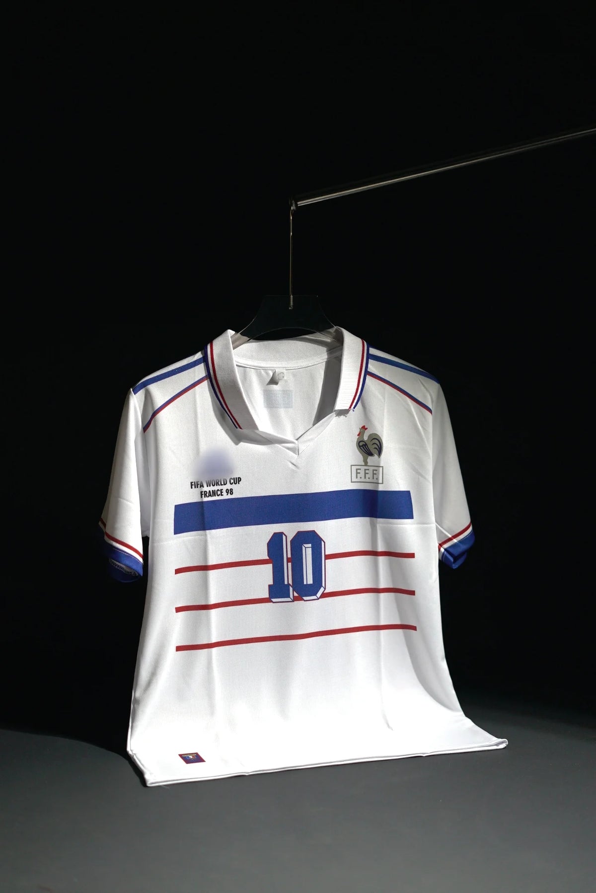France | ZINEDINE ZIDANE #10 | 1998 FIFA World Cup | Away Kit | Retro Design | White | Collared Kit | Regular Fit
