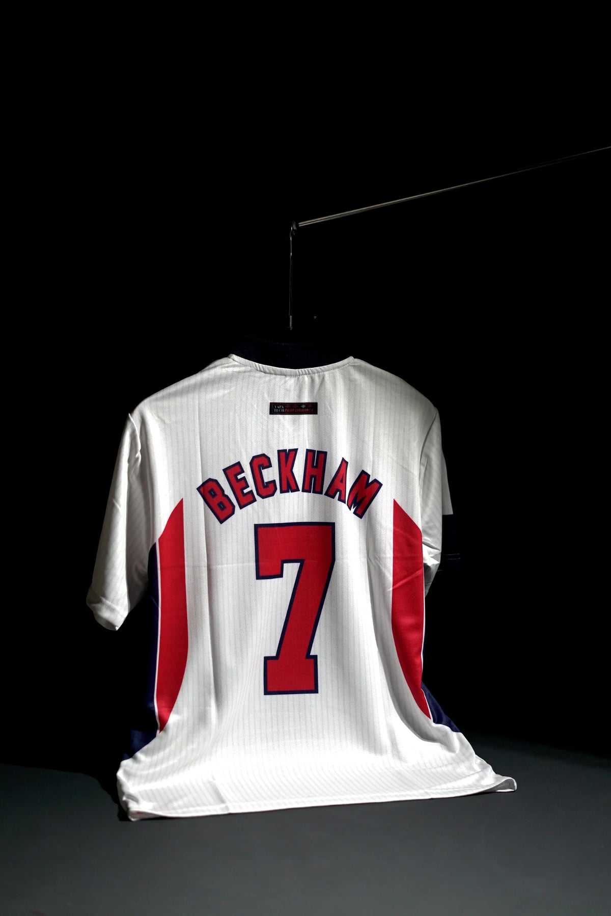 England | DAVID BECKHAM #7 | 1998 FIFA World Cup | Home Kit | Retro Design | White | Collared Kit | Regular Fit