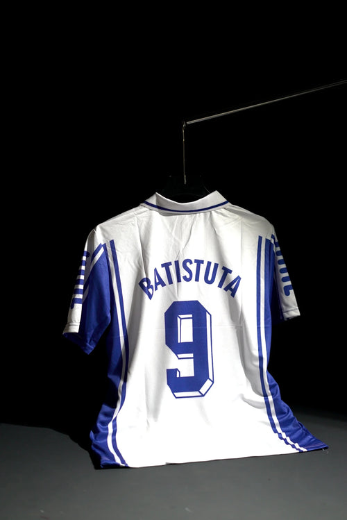 AC Fiorentina | BATISTUTA #9 | 1999-00 | Away Kit | Toyota | Retro Design | White | Collared Kit | Regular Fit
