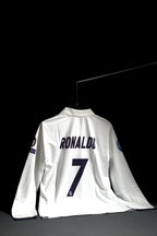 Real Madrid FC | CRISTIANO RONALDO #7 | 2016-17 | Home Kit | Fly Emirates | Retro Design | White | Collared Kit | Fullsleeve Fit