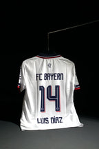 FC Bayern Munchen | LUIS DIAZ #14 | 2026-27 | Away Kit | .T. | Latest Design | White | Collared Kit | Regular Fit