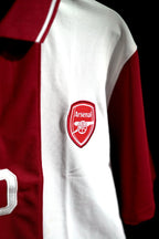 Arsenal FC | Polo Casual Tshirt #10 | Special Design | Embroidered Badges | Red & White | Zip with Collared Kit | Regular Fit