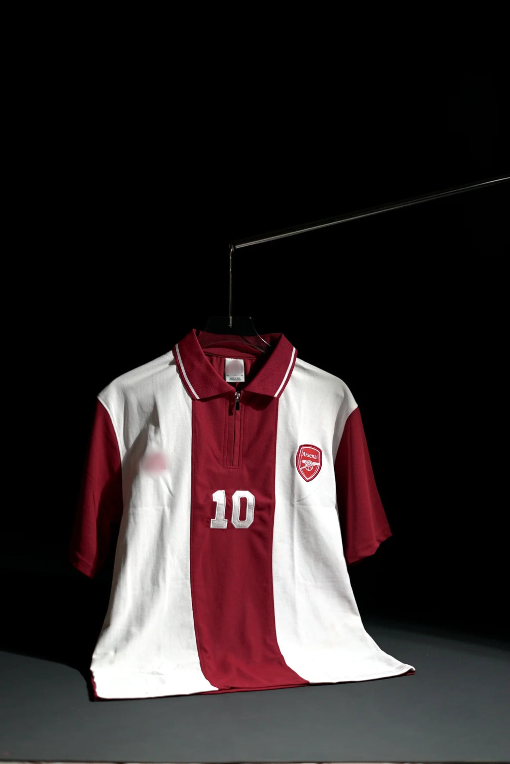 Arsenal FC | Polo Casual Tshirt #10 | Special Design | Embroidered Badges | Red & White | Zip with Collared Kit | Regular Fit