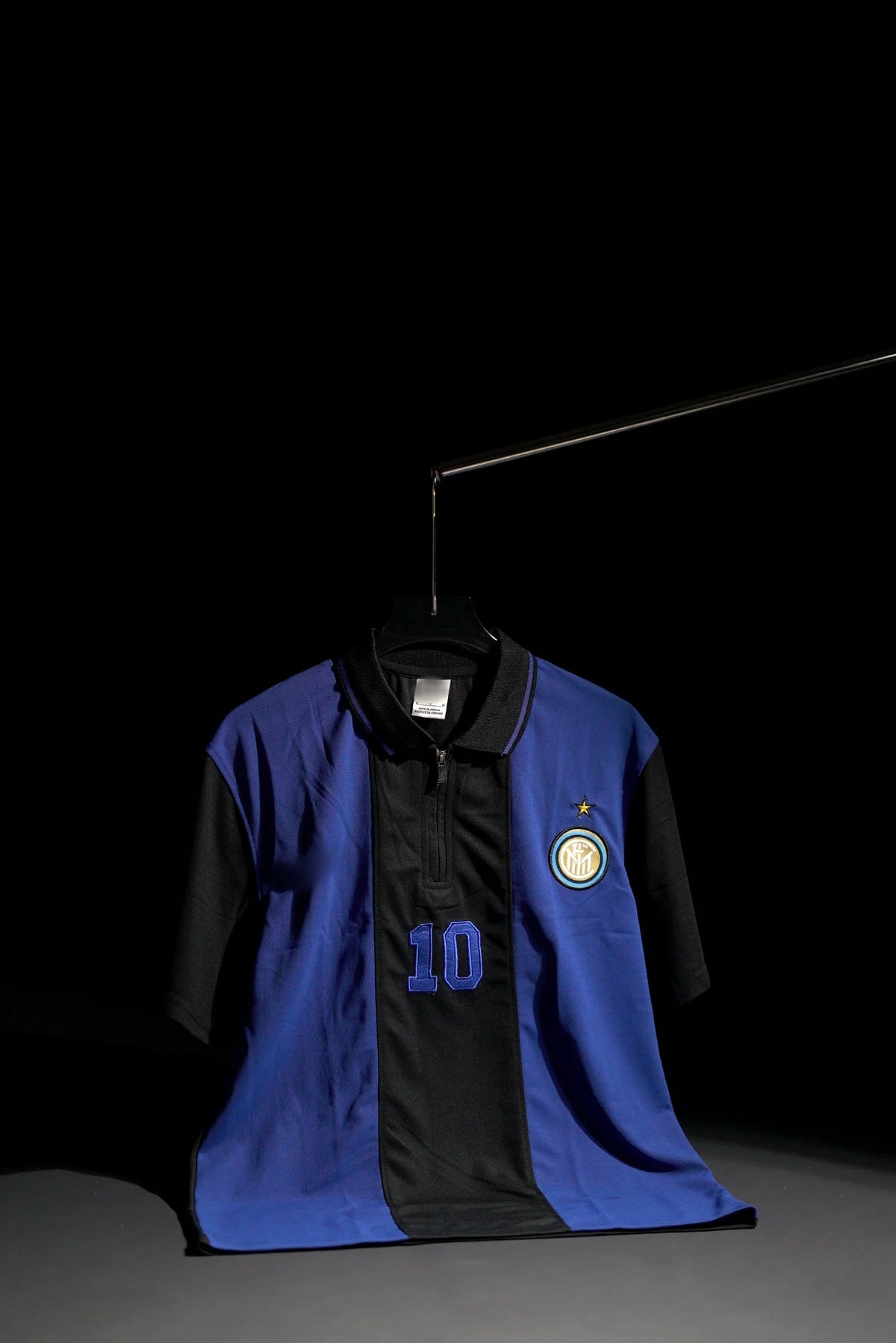 Intermilan FC | Polo Casual Tshirt #10 | Special Design | Embroidered Badges | Blue & Black | Zip with Collared Kit | Regular Fit