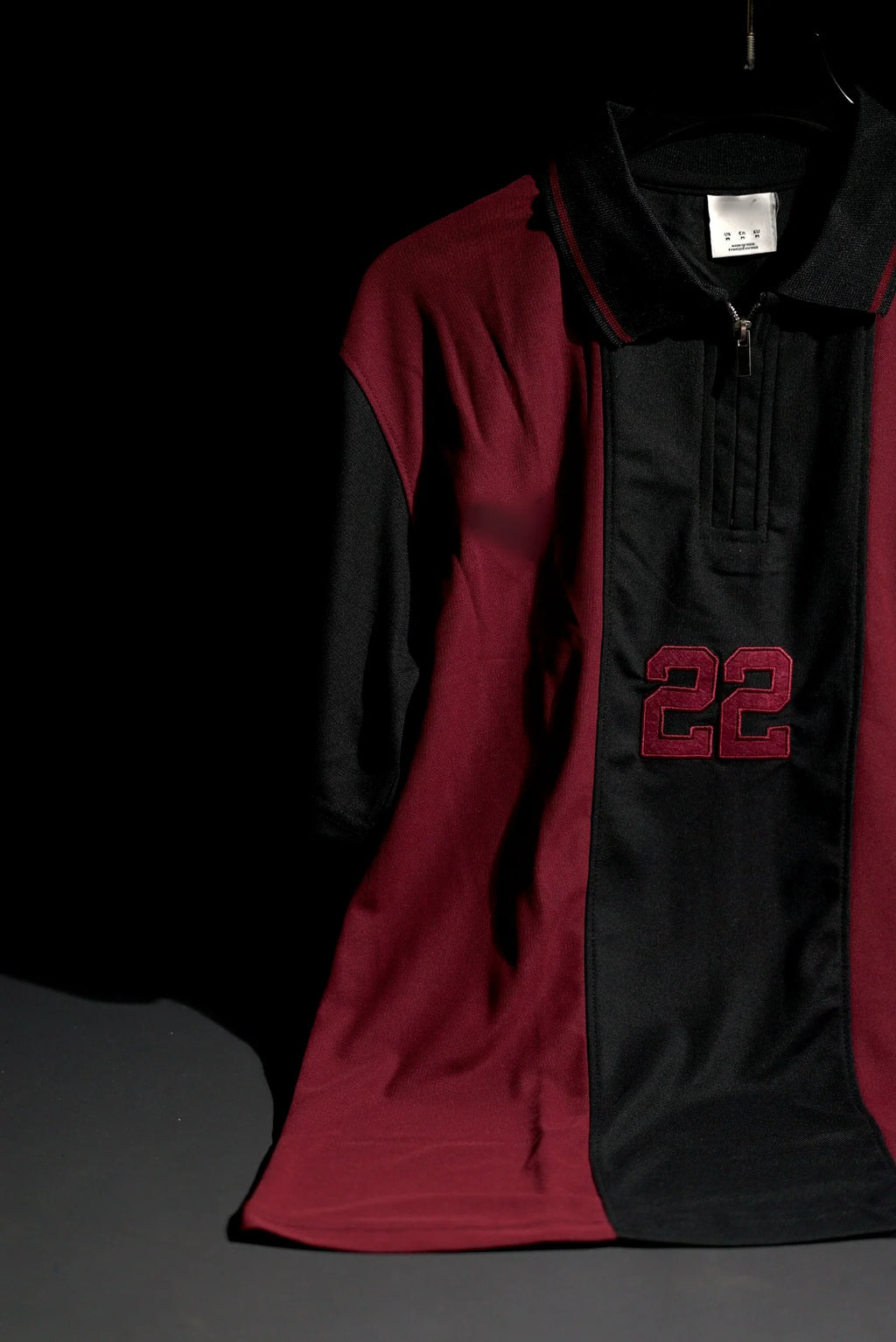 AC Milan | Polo Casual Tshirt #22 | Special Design | Embroidered Badges | Maroon & Black | Zip with Collared Kit | Regular Fit