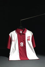 Liverpool FC | Polo Casual Tshirt #8 | Special Design | Embroidered Badges | Red & White | Zip with Collared Kit | Regular Fit
