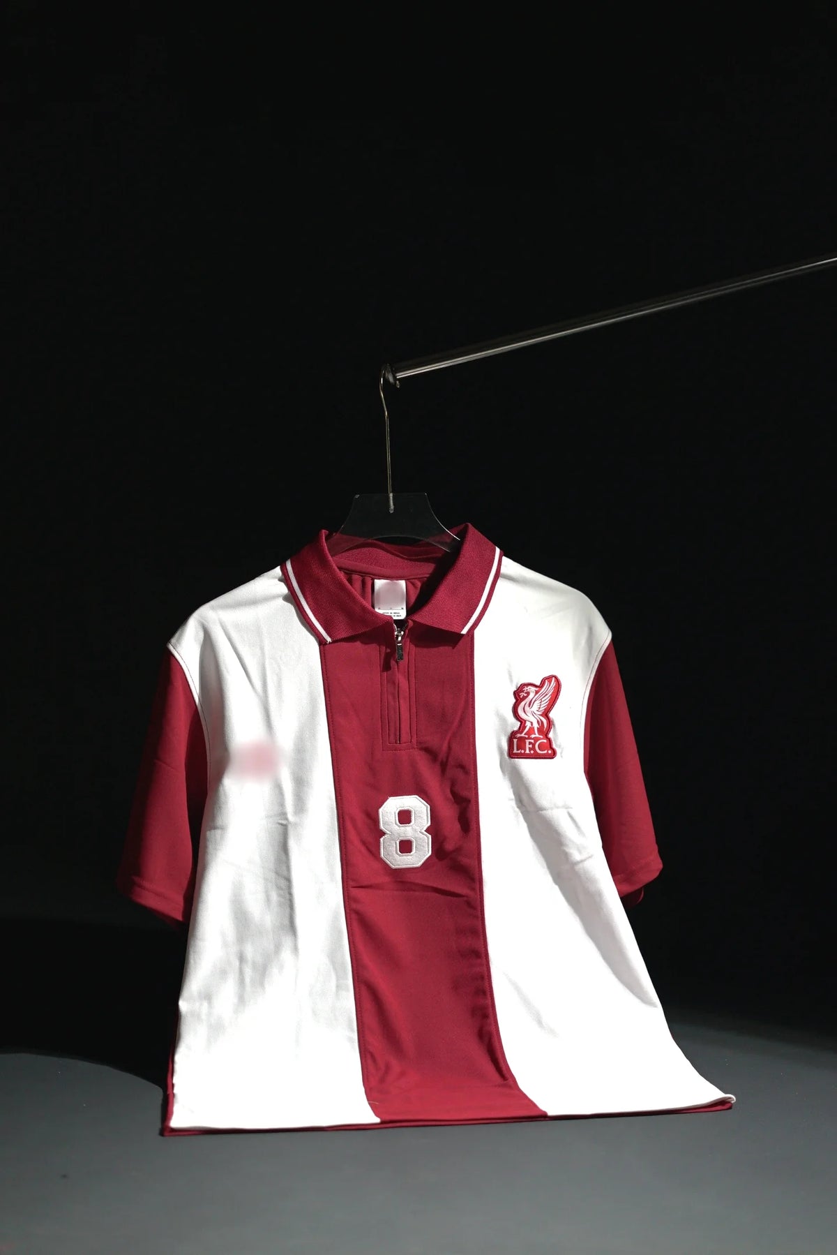 Liverpool FC | Polo Casual Tshirt #8 | Special Design | Embroidered Badges | Red & White | Zip with Collared Kit | Regular Fit