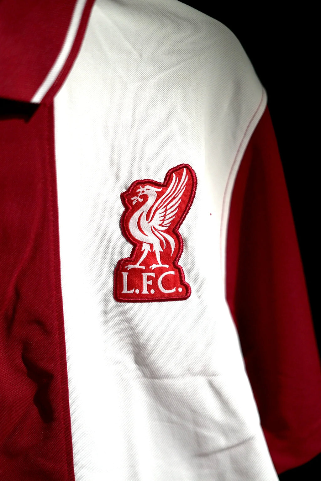 Liverpool FC | Polo Casual Tshirt #8 | Special Design | Embroidered Badges | Red & White | Zip with Collared Kit | Regular Fit