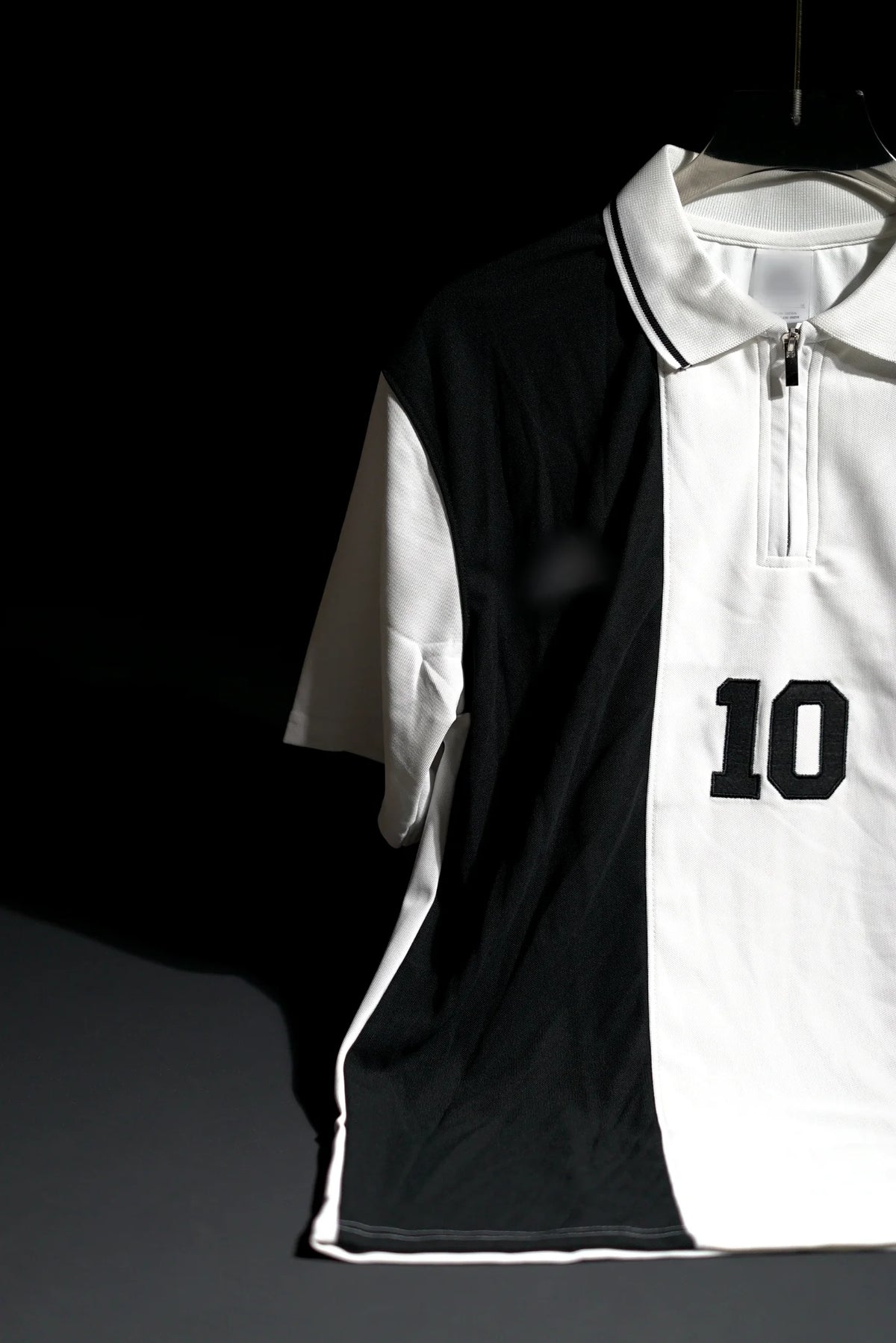 Real Madrid FC | Polo Casual Tshirt #10 | Special Design | Embroidered Badges | Black & White | Zip with Collared Kit | Regular Fit